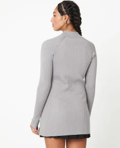 Pimkie Pull Et Gilet^Gilet Long En Maille Côtelée Avec Col Montant -