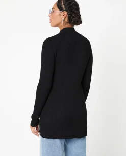 Pimkie Pull Et Gilet^Gilet Long En Maille Côtelée Avec Col Montant -