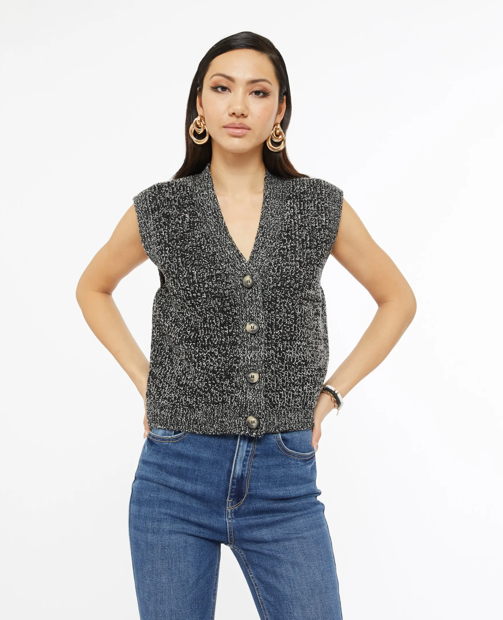 Pimkie Pull Et Gilet^Gilet Sans Manches En Maille Moulinée -