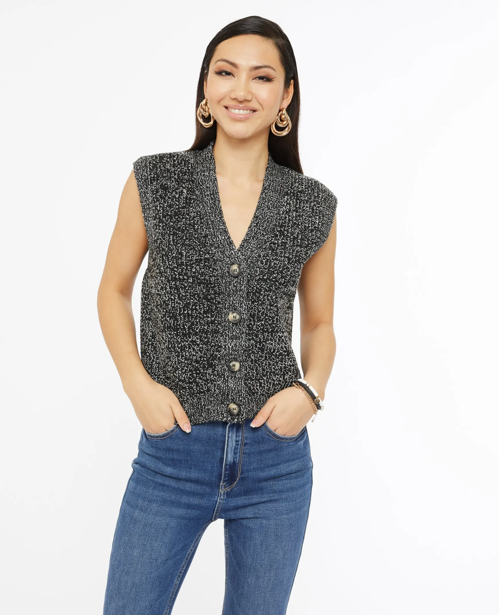 Pimkie Pull Et Gilet^Gilet Sans Manches En Maille Moulinée -
