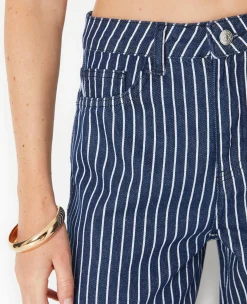 Pimkie Toute La Collection|Jean^Jean Baggy Taille Haute Avec Rayures Et Revers -