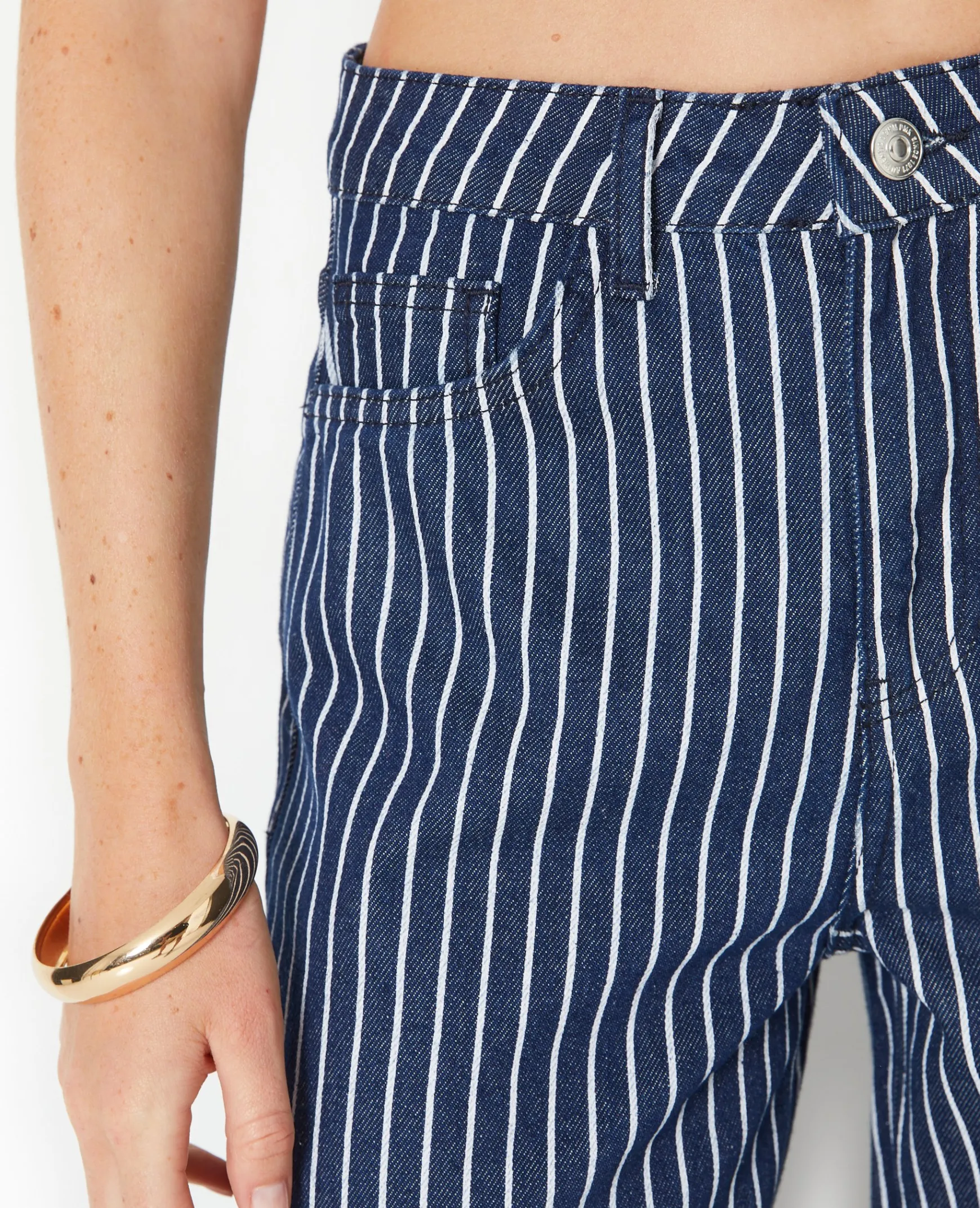 Pimkie Toute La Collection|Jean^Jean Baggy Taille Haute Avec Rayures Et Revers -