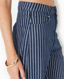 Pimkie Toute La Collection|Jean^Jean Baggy Taille Haute Avec Rayures Et Revers -