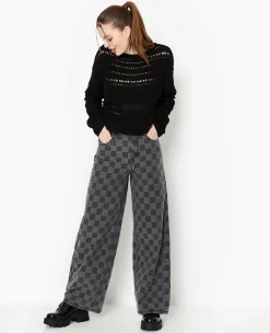 Pimkie Pimkie Positive|Jean^Jean Baggy Taille Haute Motif Damiers -