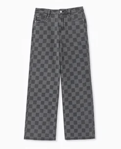 Pimkie Pimkie Positive|Jean^Jean Baggy Taille Haute Motif Damiers -