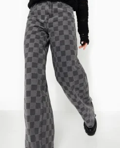 Pimkie Pimkie Positive|Jean^Jean Baggy Taille Haute Motif Damiers -