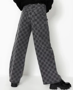 Pimkie Pimkie Positive|Jean^Jean Baggy Taille Haute Motif Damiers -
