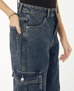 Pimkie Pimkie Positive|Jean^Jean Cargo Large Effet Dirty -