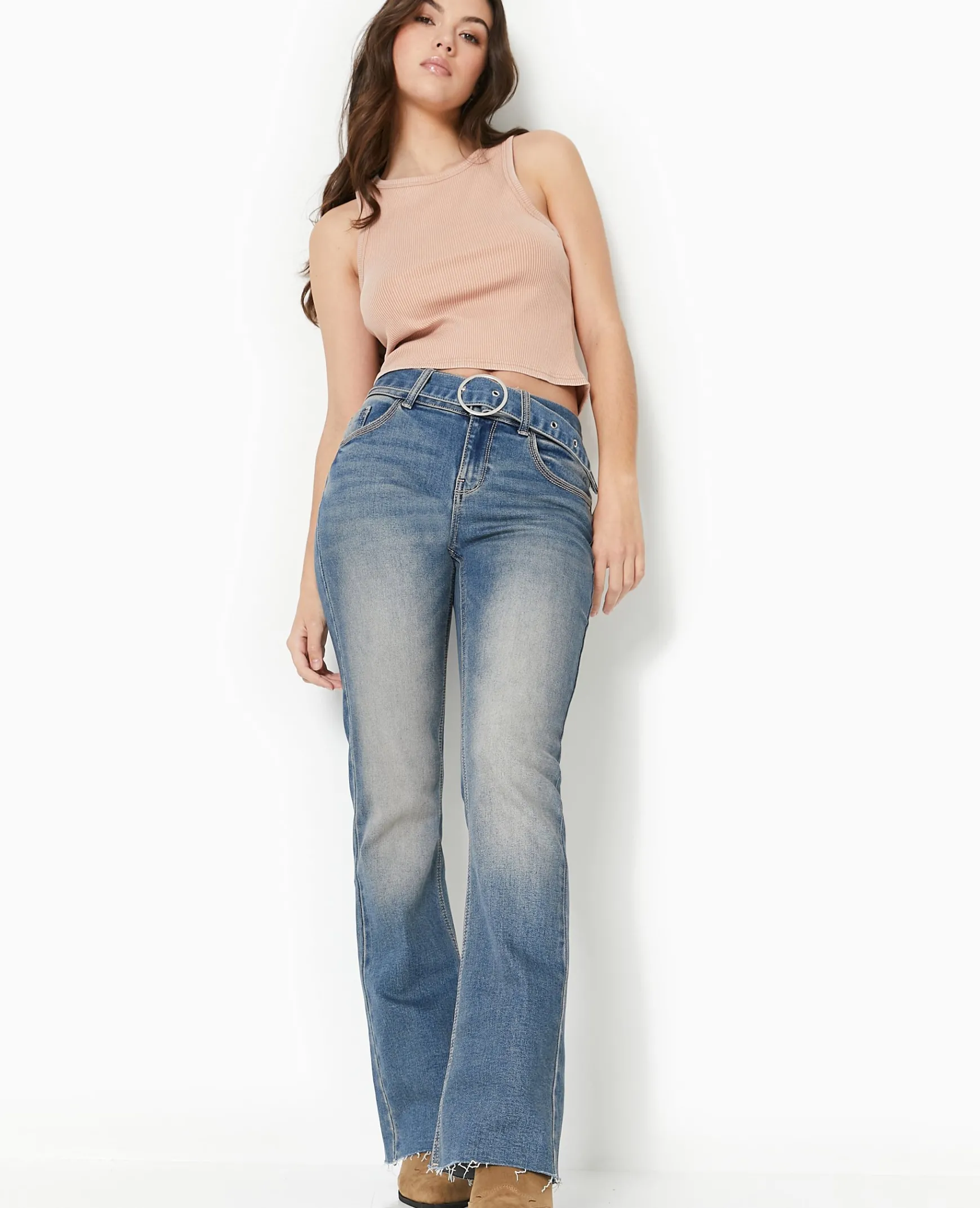 Pimkie Pimkie Positive|Jean^Jean Flare Taille Basse Avec Ceinture -