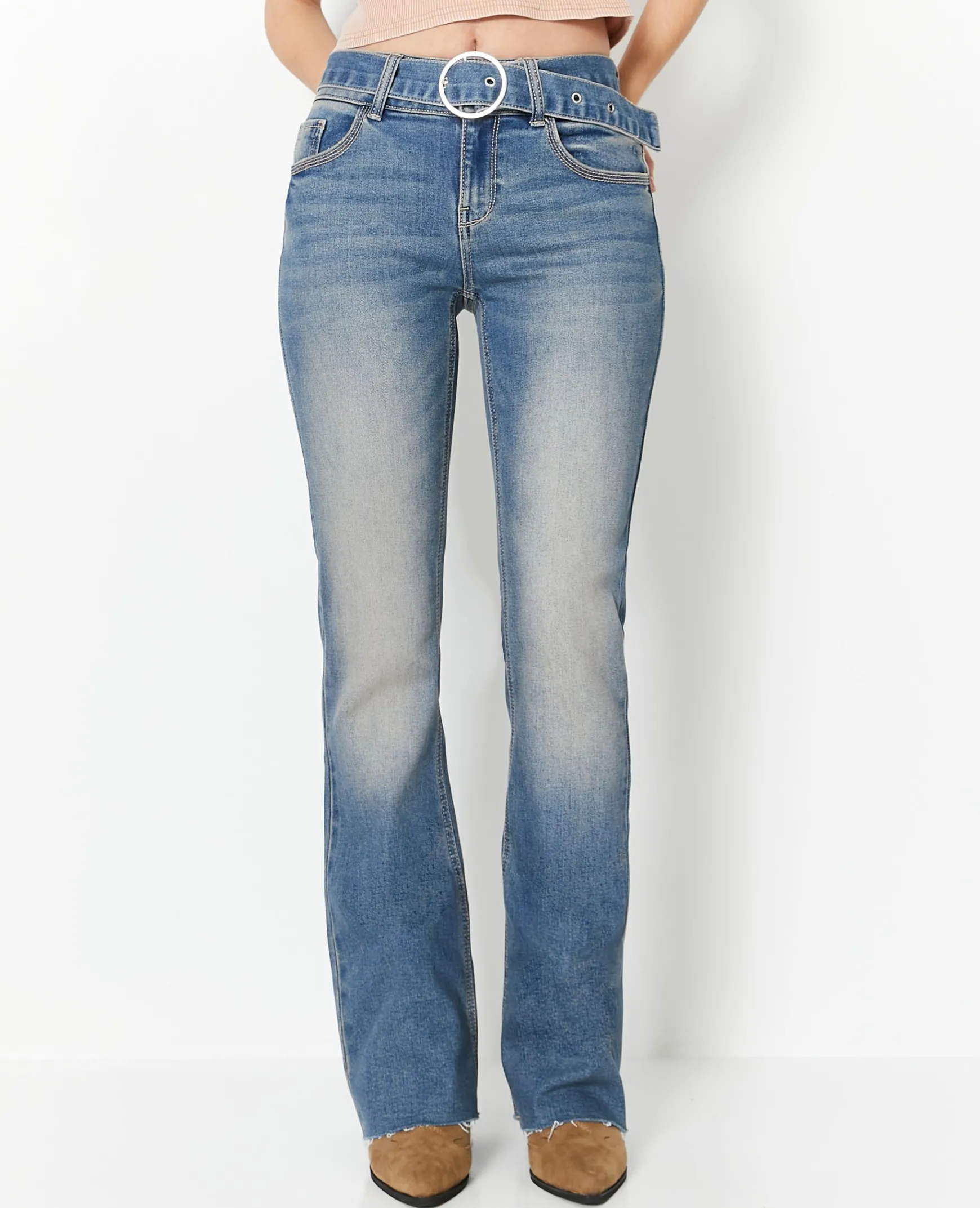 Pimkie Pimkie Positive|Jean^Jean Flare Taille Basse Avec Ceinture -