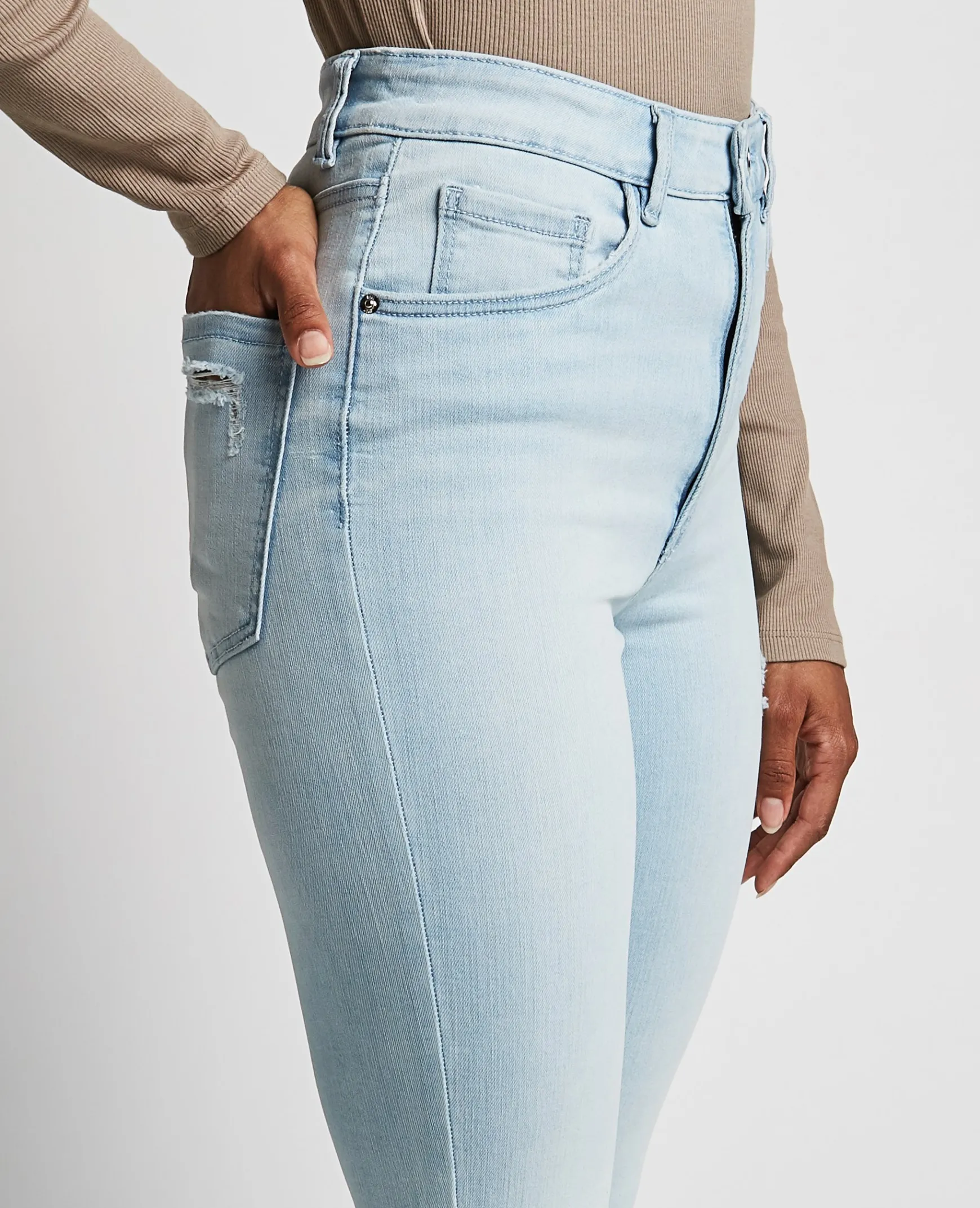 Pimkie Jean^Jean Skinny Taille Haute Trashé -