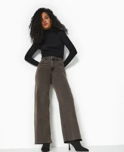 Pimkie Toute La Collection|Pimkie Positive^Jean Wide Taille Haute Avec Bas Coupés -