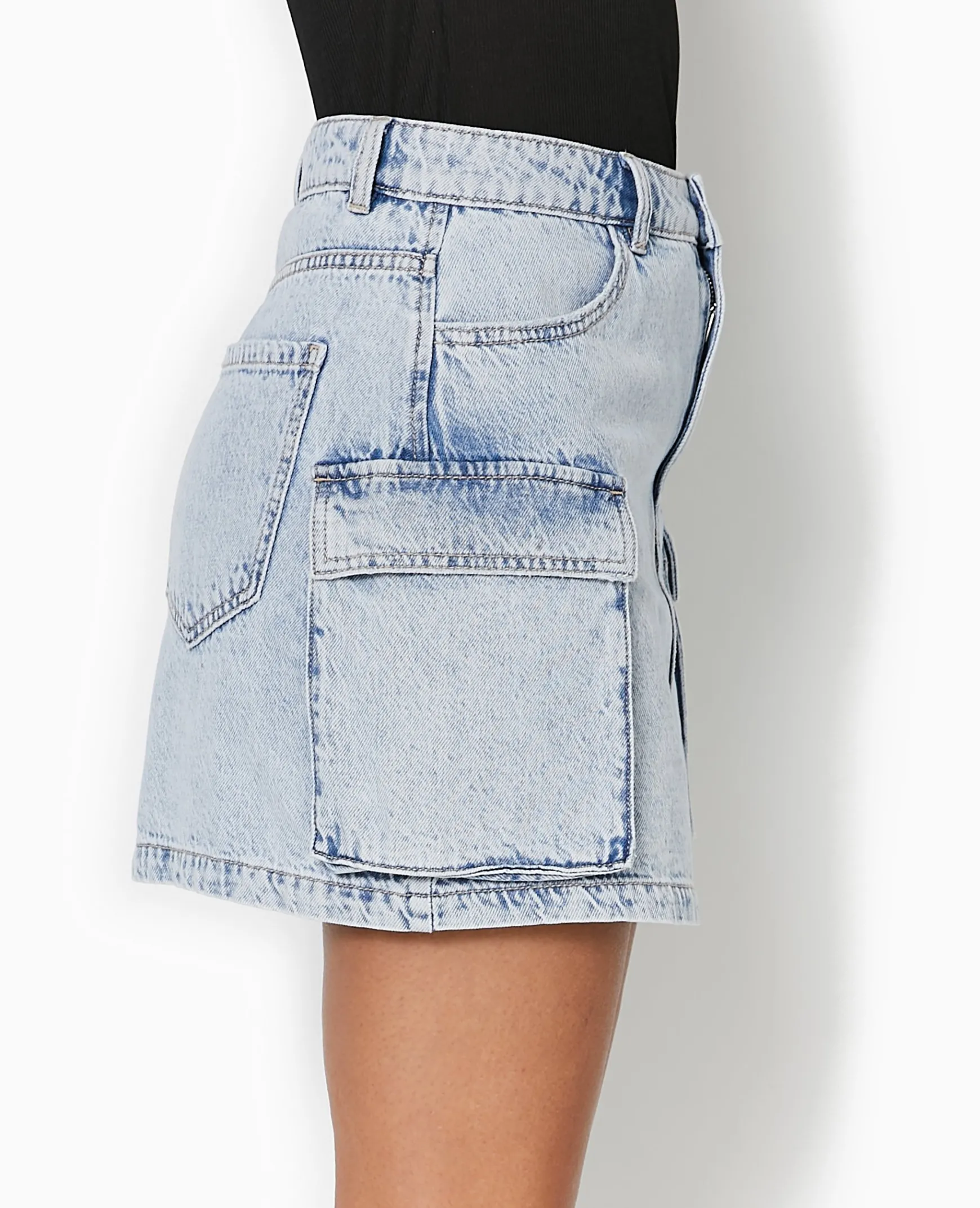 Pimkie Pimkie Positive|Jupe^Jupe Courte En Jean Avec Poches Plaquées -