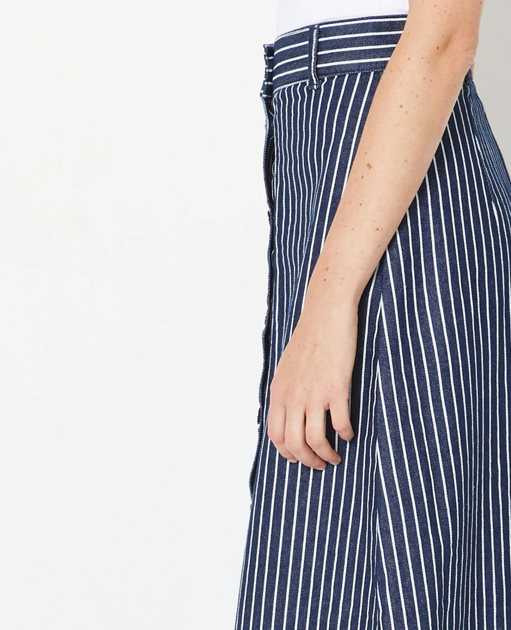 Pimkie Toute La Collection|Jupe^Jupe En Jean Longue Et Boutonnée Avec Rayures -