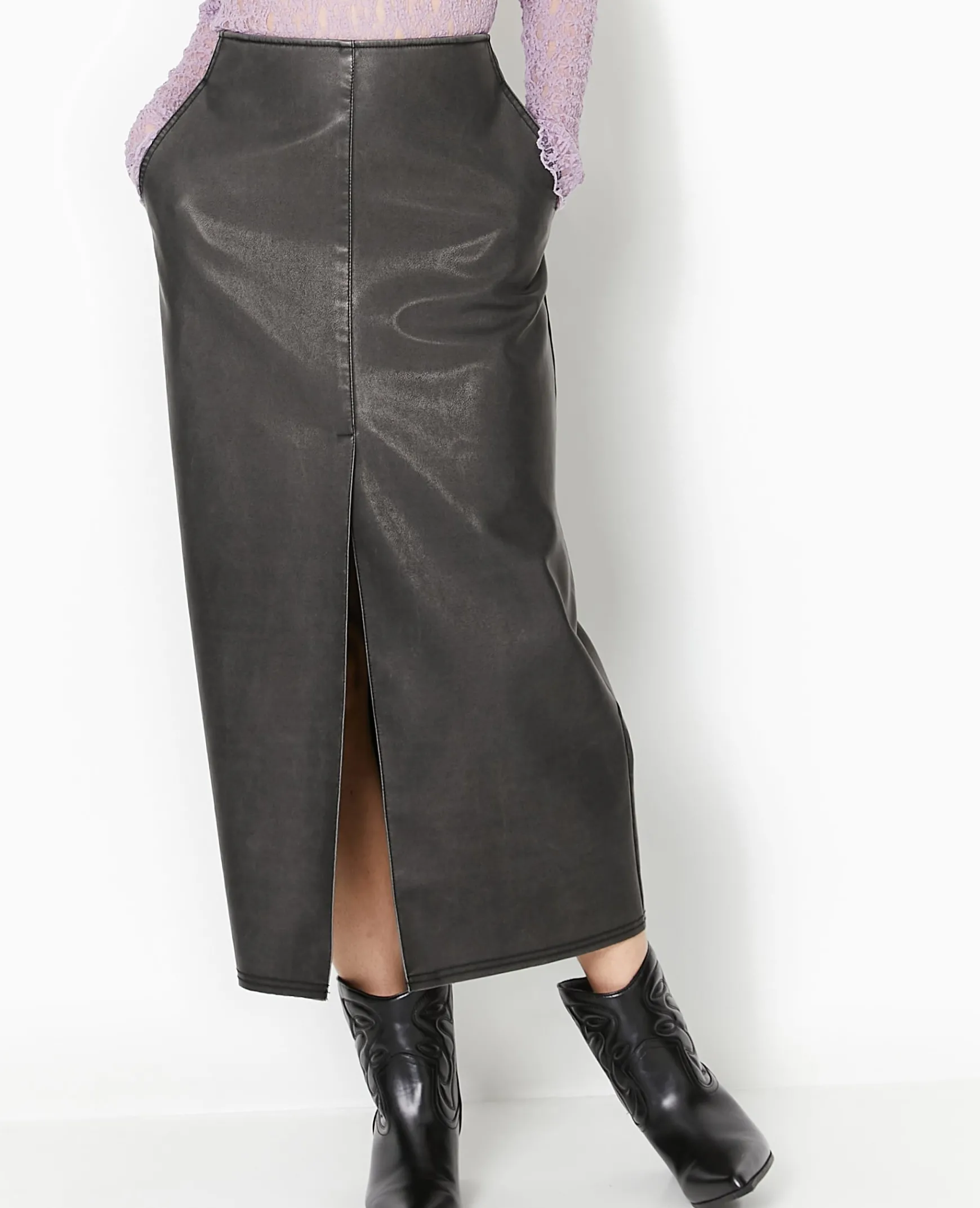 Pimkie Jupe^Jupe Longue En Faux Cuir Used -