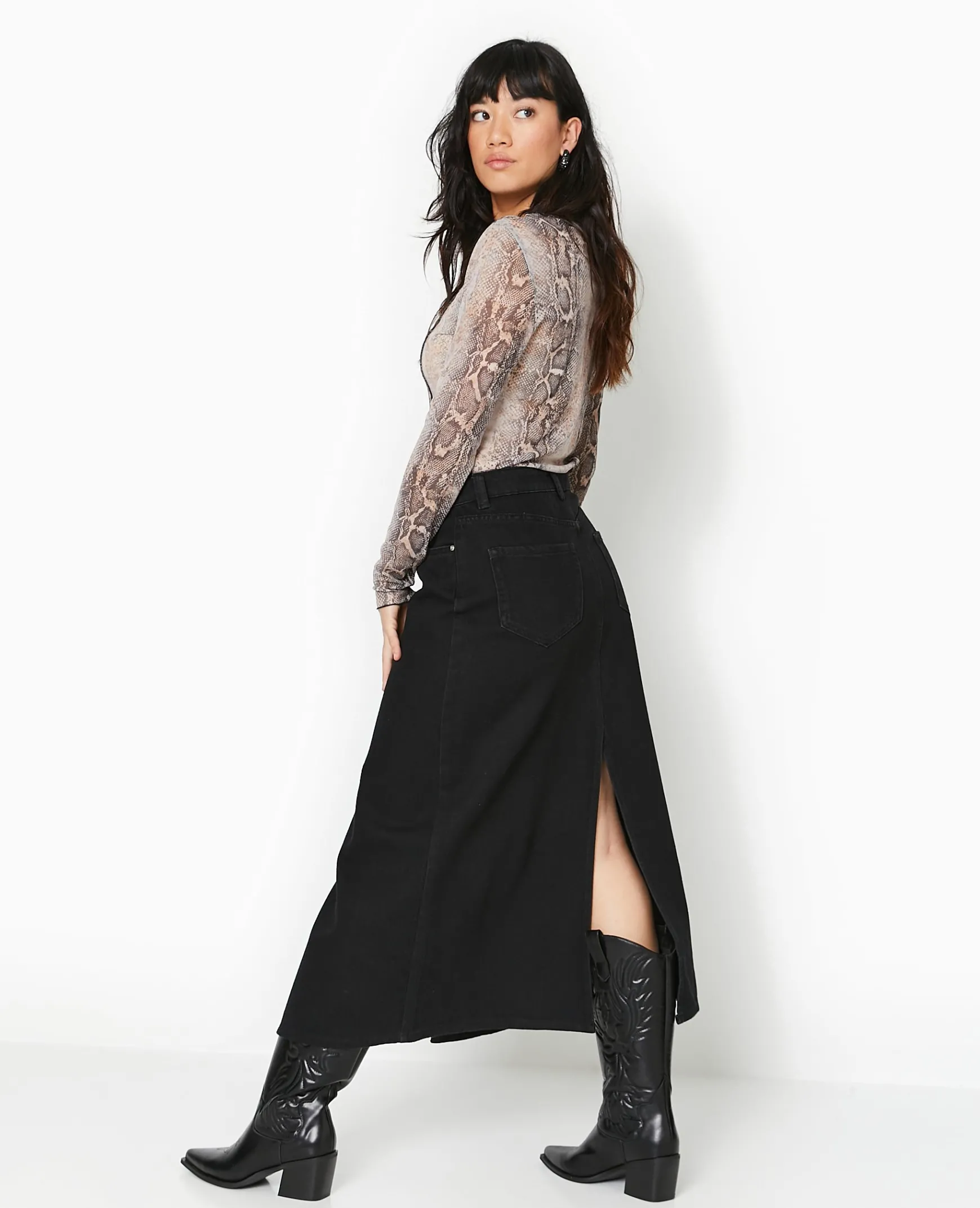 Pimkie Jupe^Jupe Longue En Jean Avec Fentes -