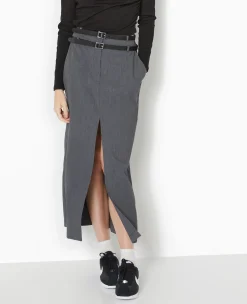 Pimkie Toute La Collection|Jupe^Jupe Longue Et Droite Avec Double Ceinture -