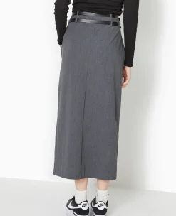 Pimkie Toute La Collection|Jupe^Jupe Longue Et Droite Avec Double Ceinture -
