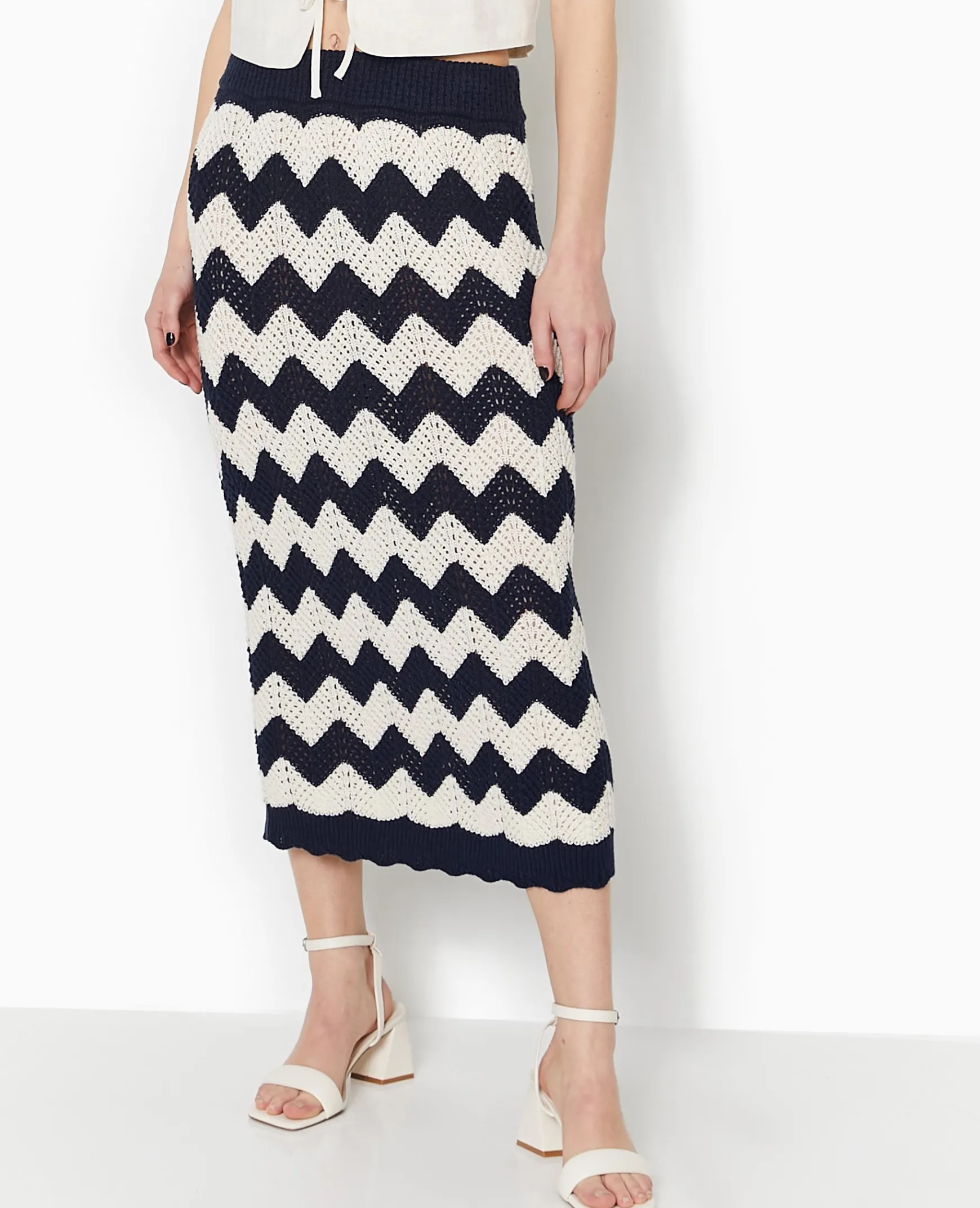 Pimkie Ensembles|Jupe^Jupe Longue Et Droite En Maille Ajourée -
