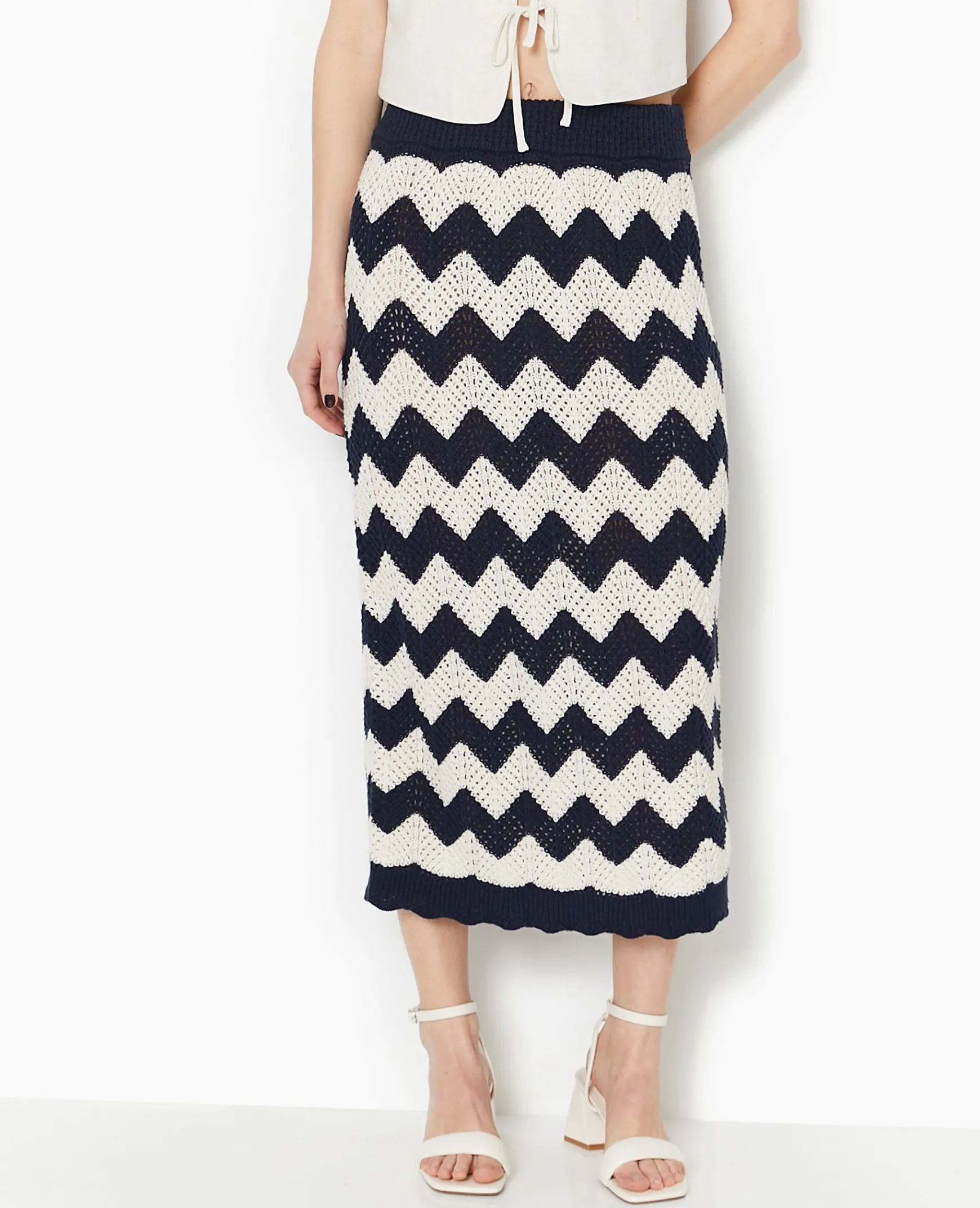 Pimkie Ensembles|Jupe^Jupe Longue Et Droite En Maille Ajourée -