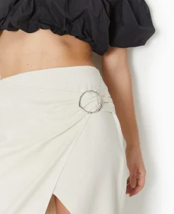 Pimkie Jupe^Jupe Midi Portefeuille En Tissu Effet Lin -