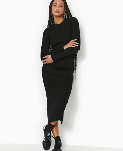 Pimkie Jupe^Jupe Tube Droite En Maille Côtelée -