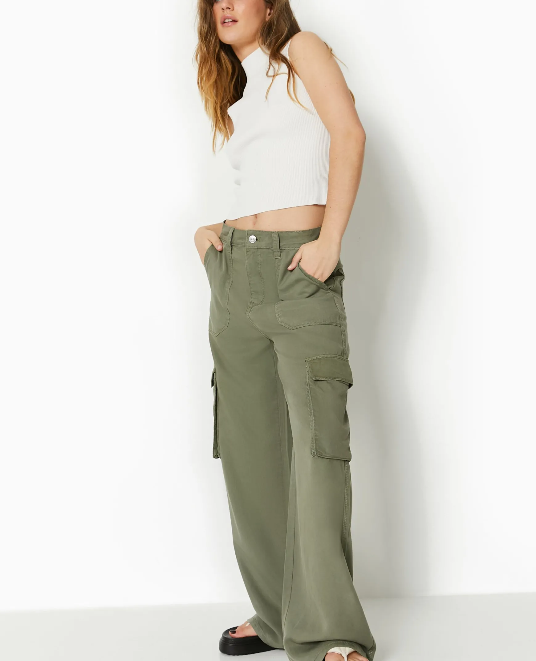 Pimkie Pantalon^Pantalon Cargo En Tissu Fluide Tencel -