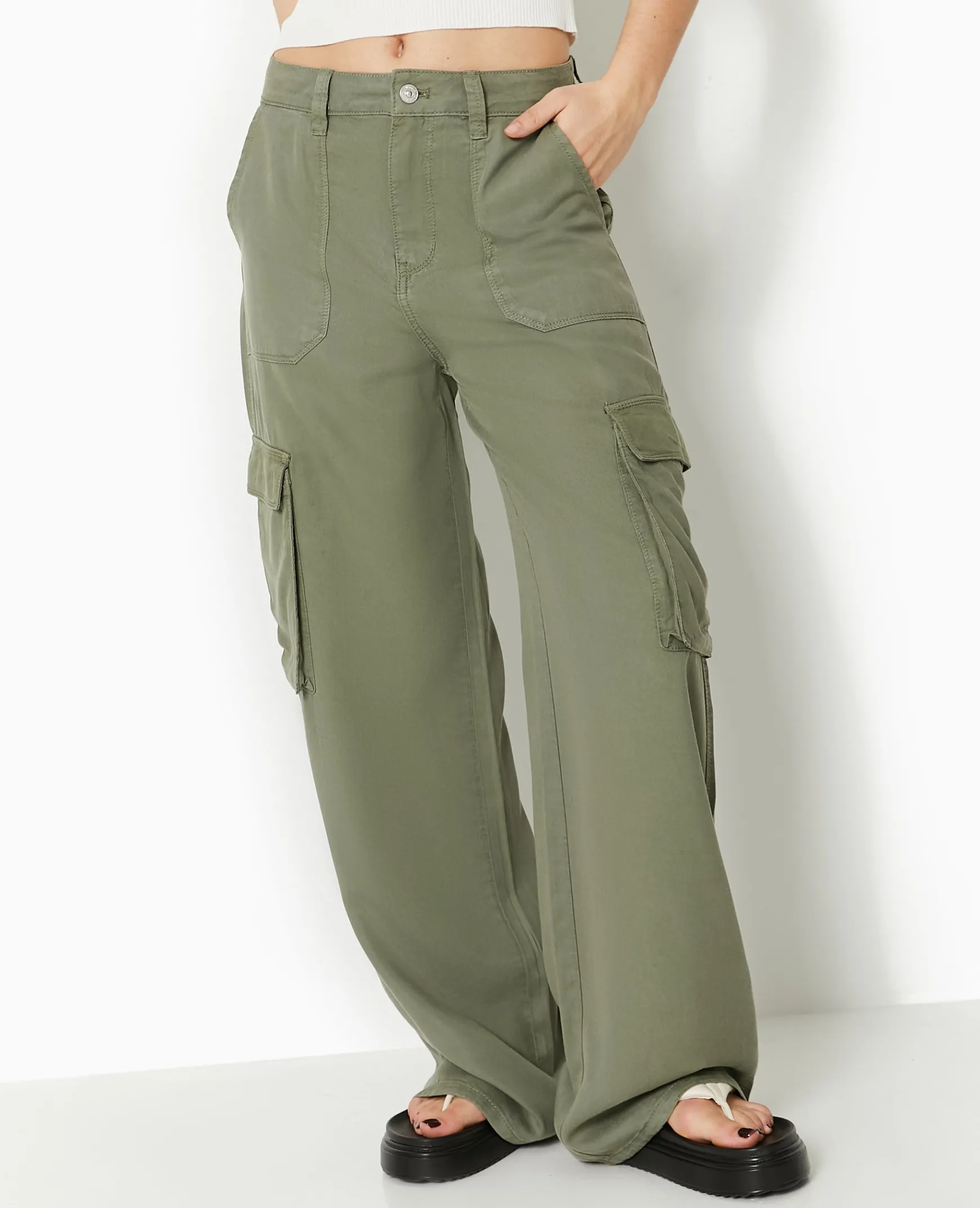 Pimkie Pantalon^Pantalon Cargo En Tissu Fluide Tencel -