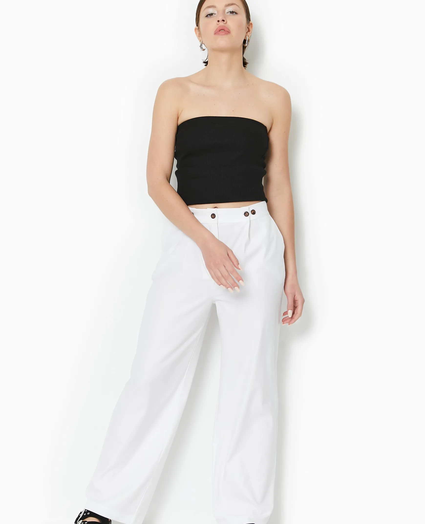 Pimkie Pantalon^Pantalon Droit Avec Jeu De Boutonnage Devant -