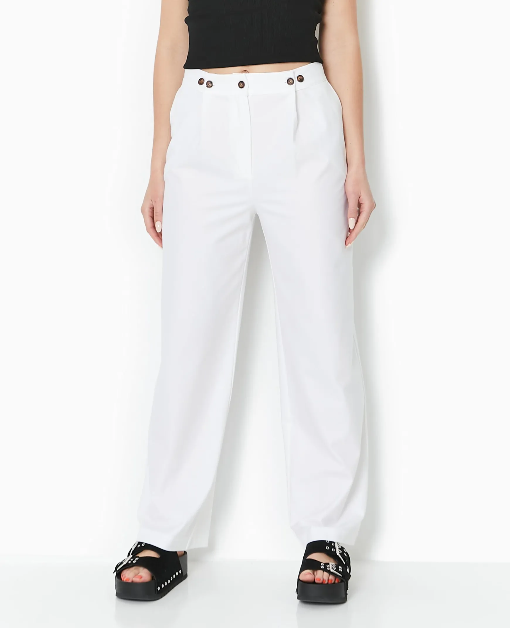 Pimkie Pantalon^Pantalon Droit Avec Jeu De Boutonnage Devant -
