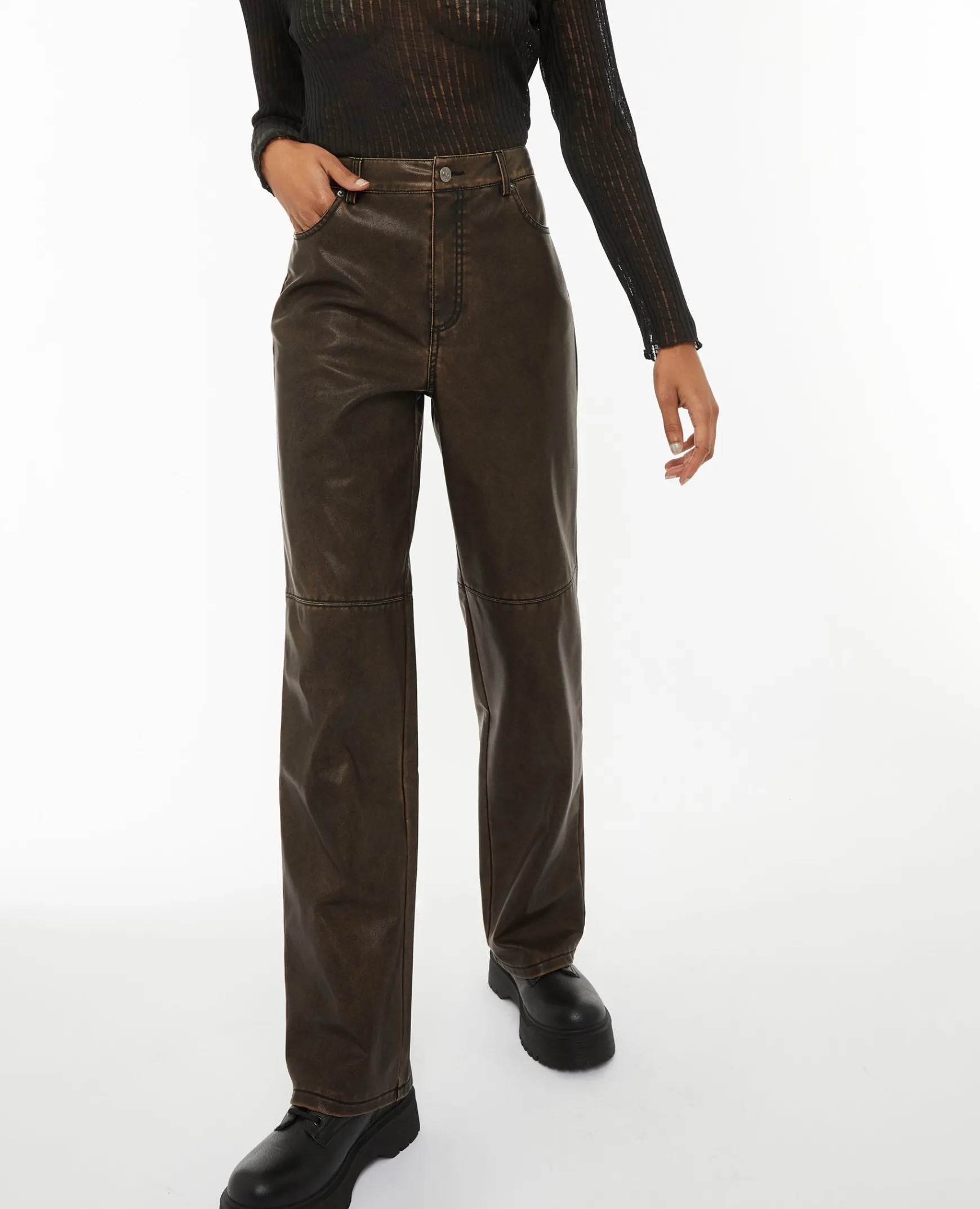 Pimkie Pantalon^Pantalon Droit En Simili -