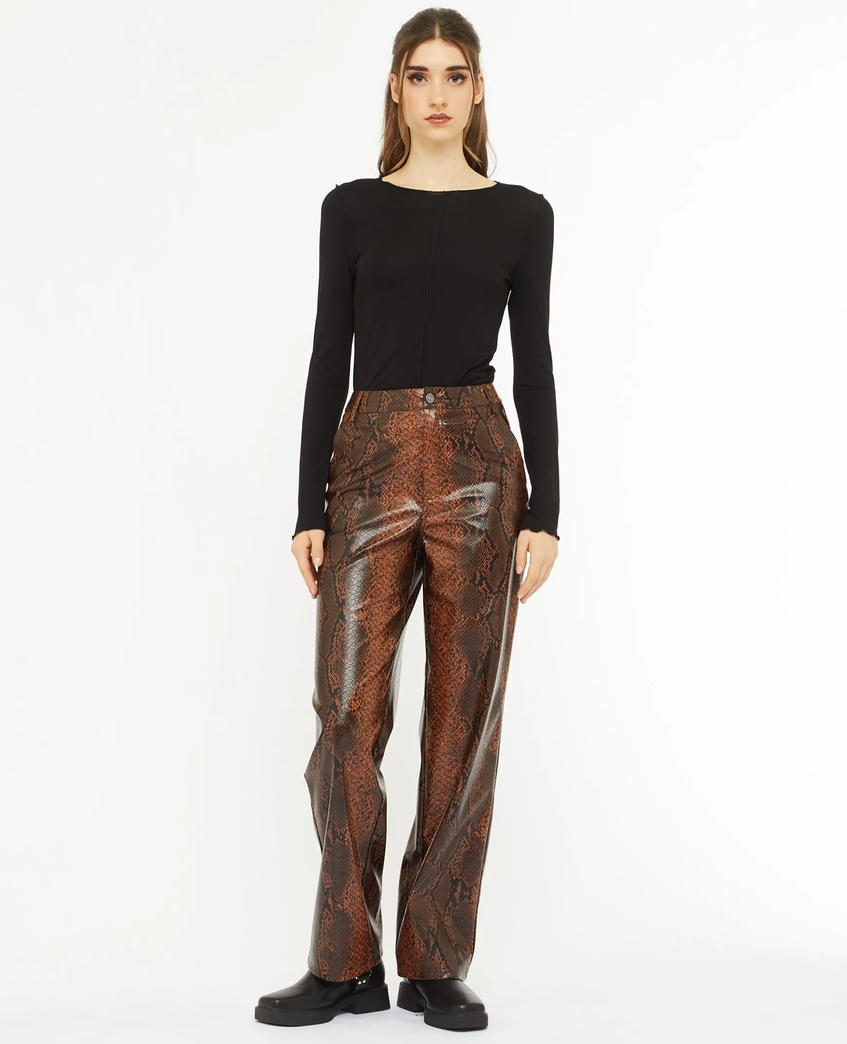 Pimkie Pantalon^Pantalon Droit En Simili Effet Python -