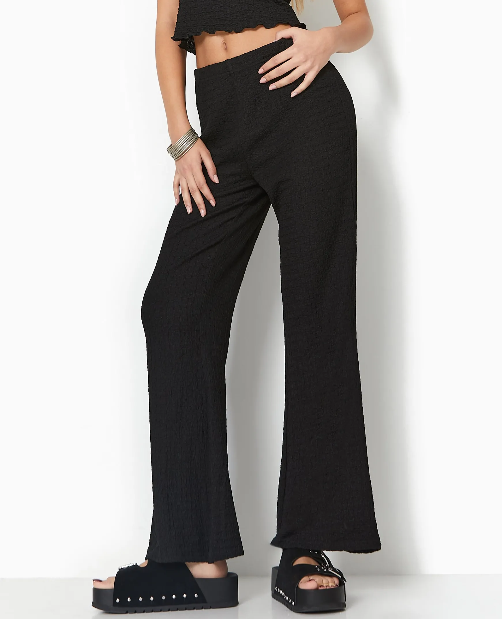 Pimkie Pantalon^Pantalon Flare En Tissu Reliéfé -