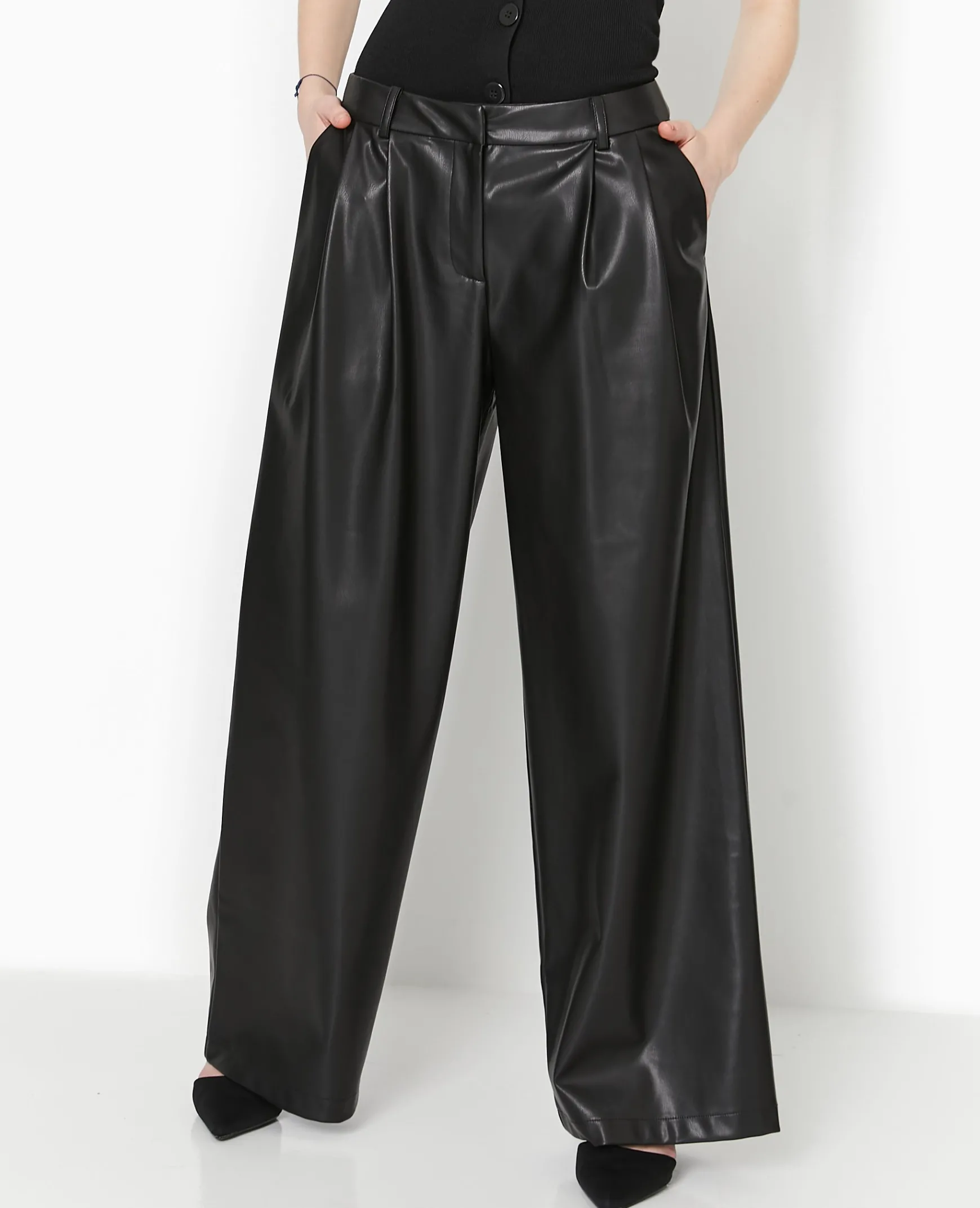 Pimkie Pantalon^Pantalon Large Avec Pinces En Simili -