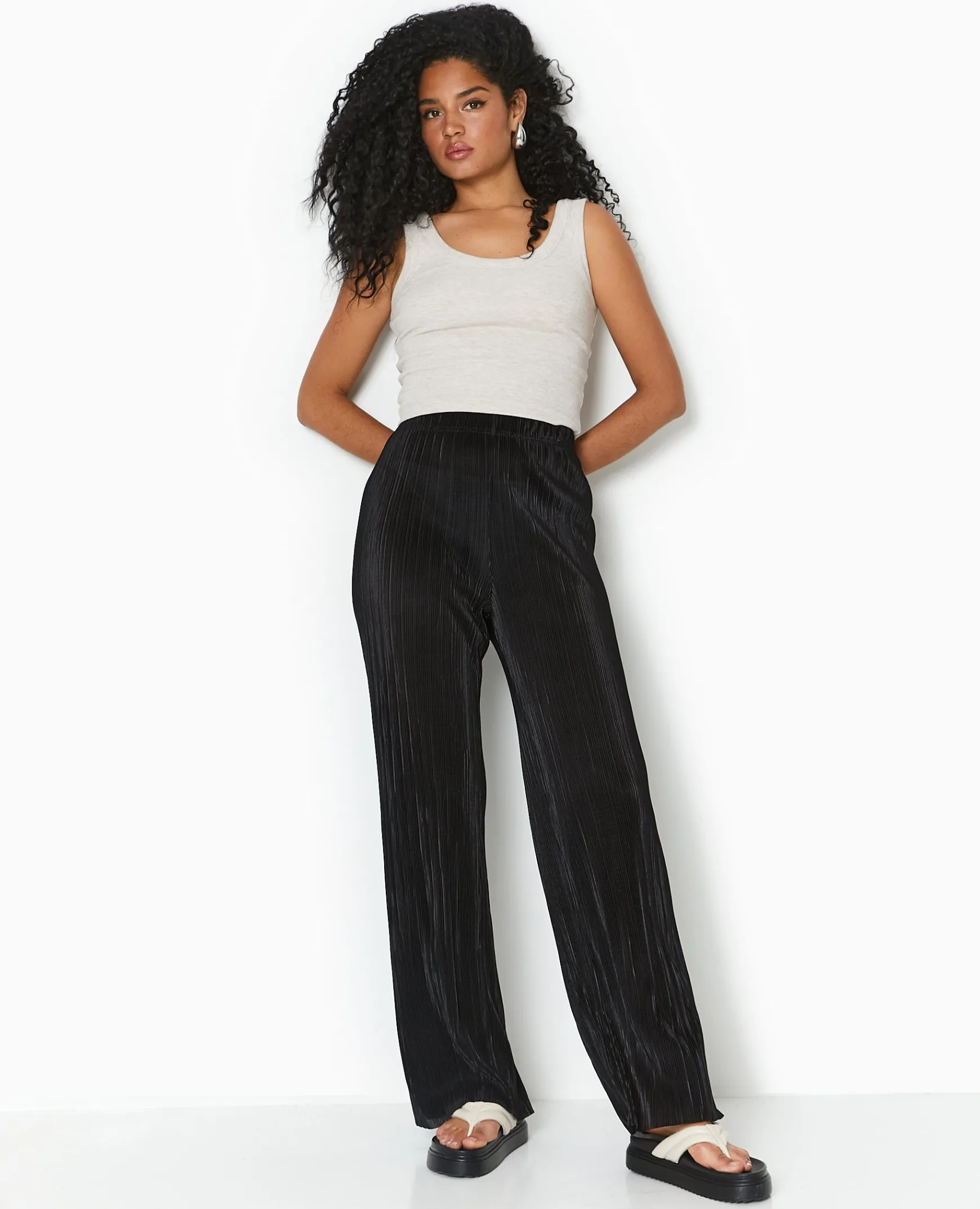 Pimkie Pantalon^Pantalon Large En Tissu Plissé Et Satiné -