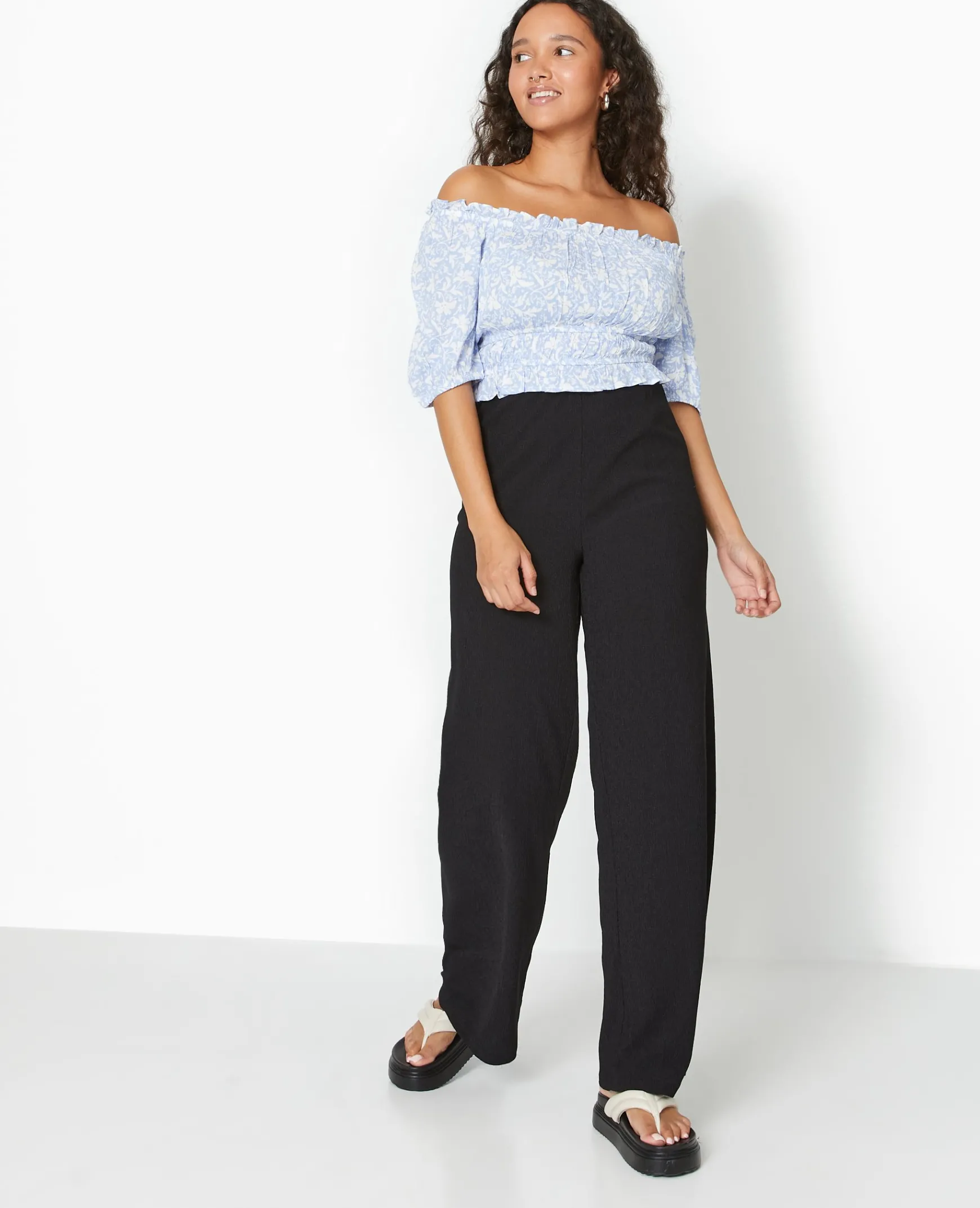 Pimkie Pantalon^Pantalon Large Et Fluide En Tissu Effet Froissé -