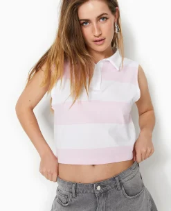 Pimkie T-Shirt Et Top^Polo Court Sans Manches Rayé -