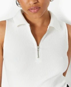 Pimkie Toute La Collection|T-Shirt Et Top^Polo Zippé Sans Manches En Maille Côtelée -
