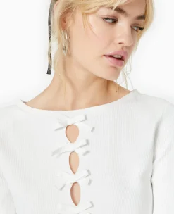Pimkie Toute La Collection|Pull Et Gilet^Pull Ajusté Avec Ouvertures Et Nœuds Devant -