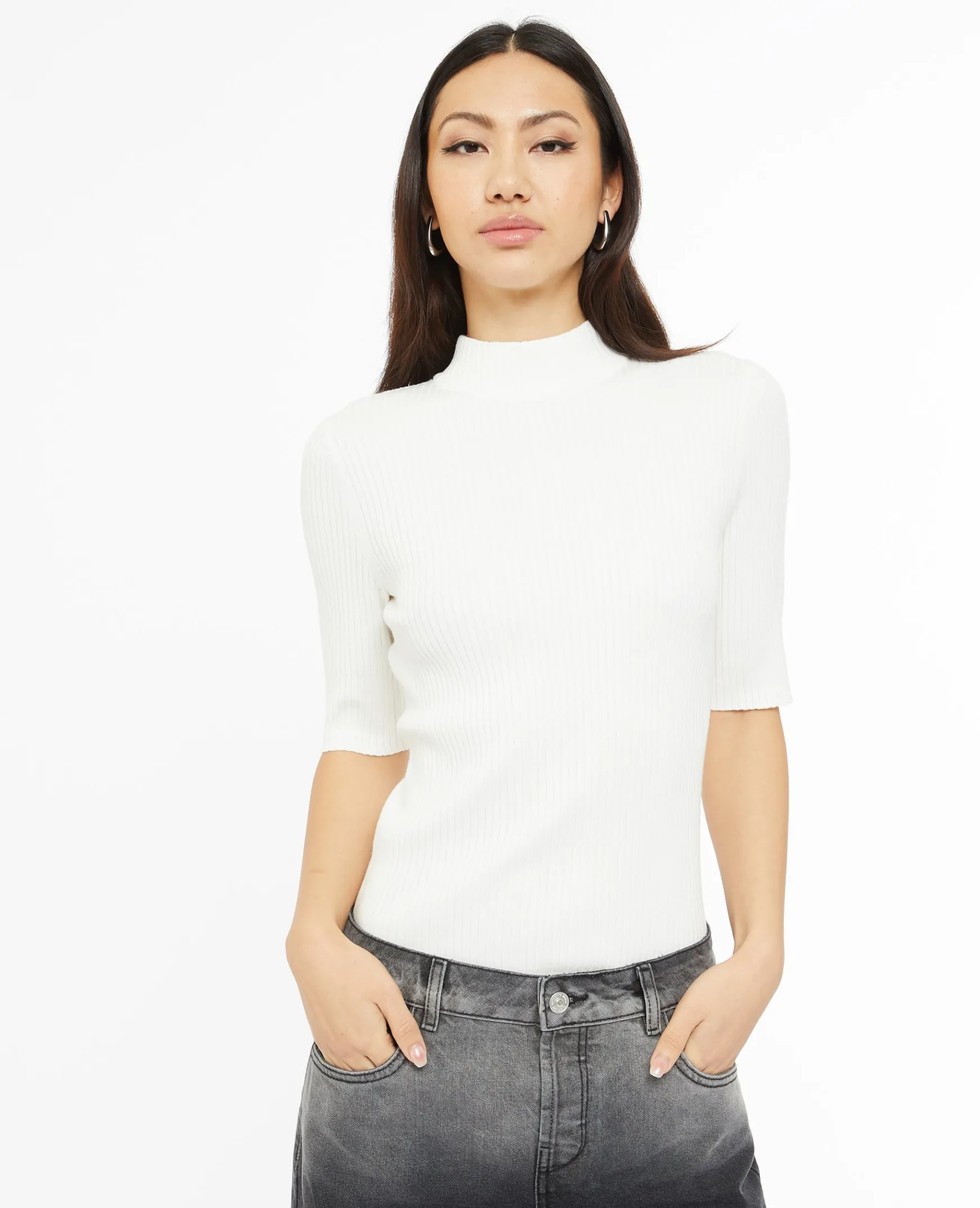 Pimkie Pull Et Gilet^Pull Col Montant Manches Courtes -
