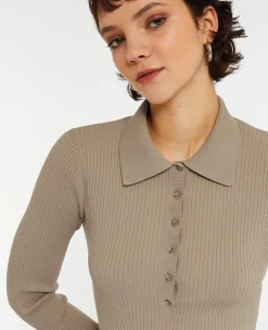 Pimkie Pull Et Gilet^Pull Col Polo En Maille Côtelée -
