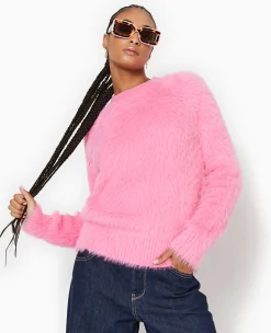 Pimkie Pull Et Gilet^Pull Col Rond En Maille Fluffy Et Poilue -