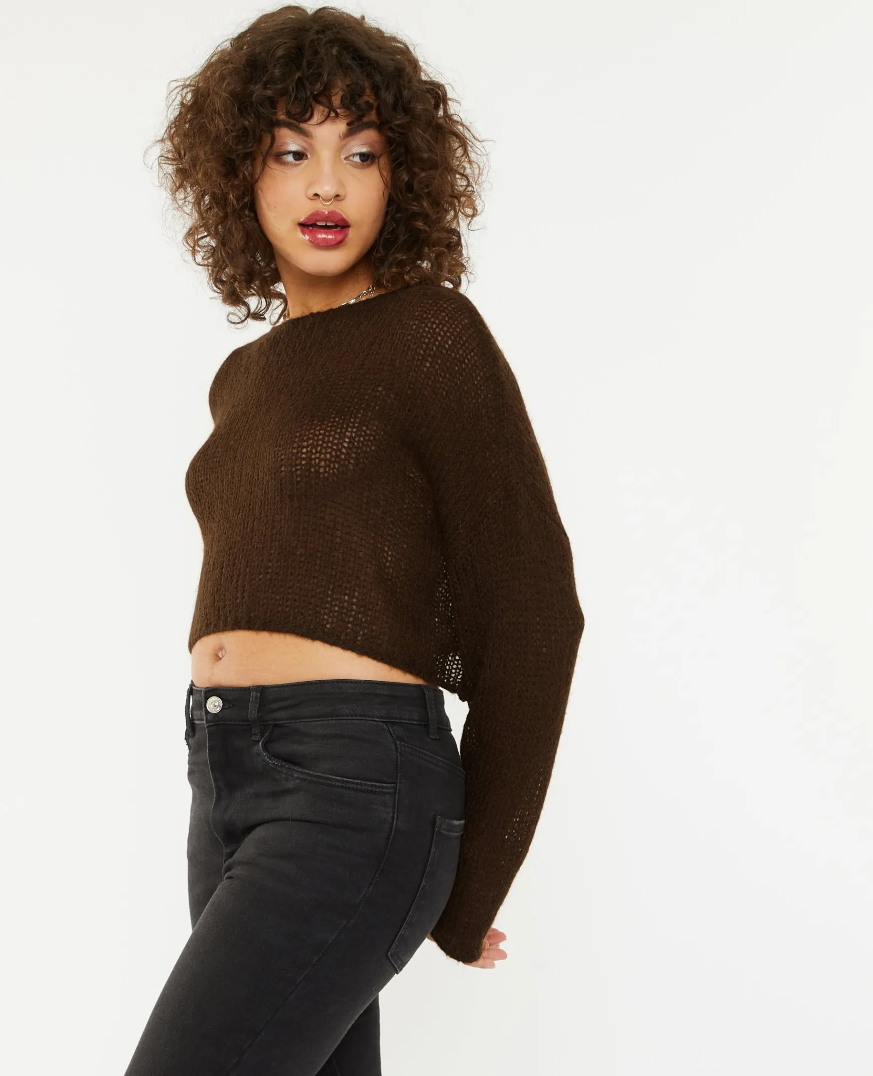 Pimkie Pull Et Gilet^Pull Cropped En Maille Transparente -