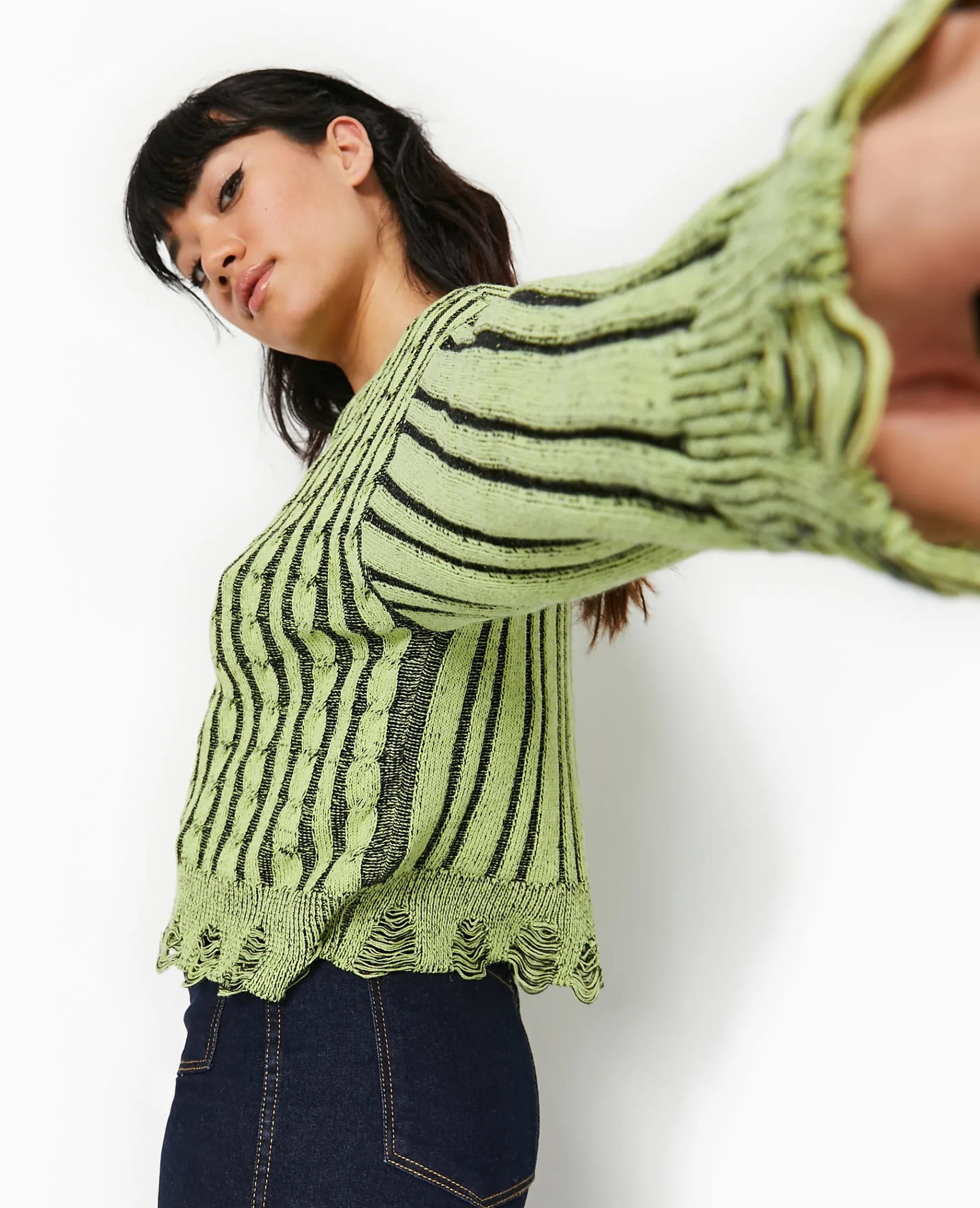 Pimkie Pimkie Positive|Pull Et Gilet^Pull En Maille Fantaisie Avec Effet Destroy -