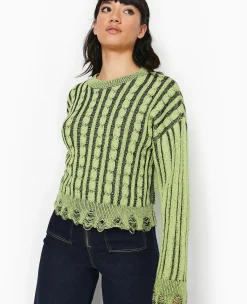 Pimkie Pimkie Positive|Pull Et Gilet^Pull En Maille Fantaisie Avec Effet Destroy -