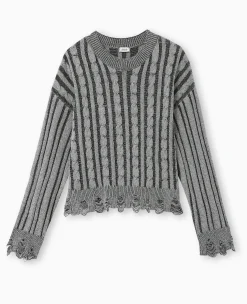 Pimkie Pull Et Gilet|Pimkie Positive^Pull En Maille Fantaisie Avec Effet Destroy -