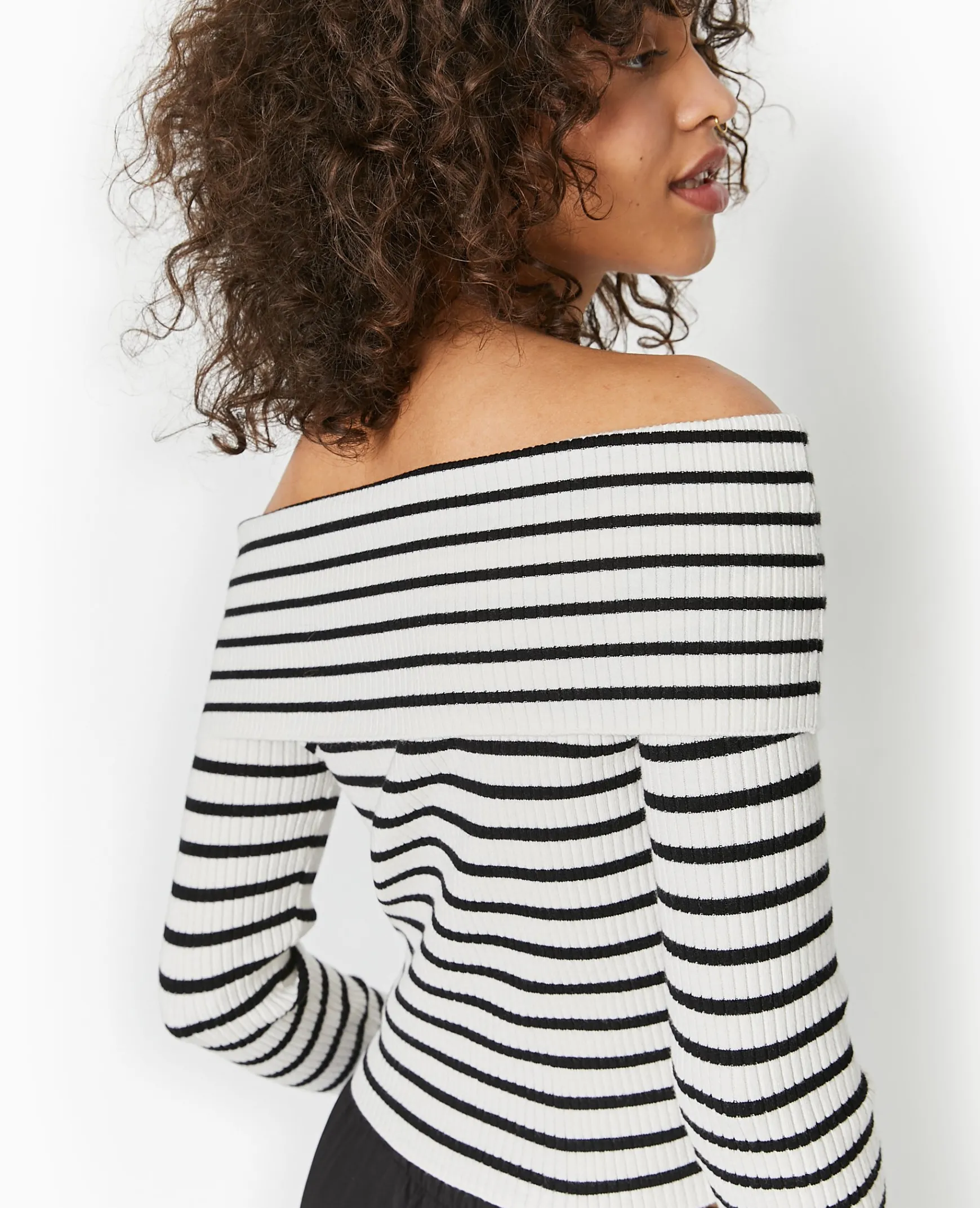 Pimkie Pimkie Positive|Pull Et Gilet^Pull Maille Fine Encolure Bardot -
