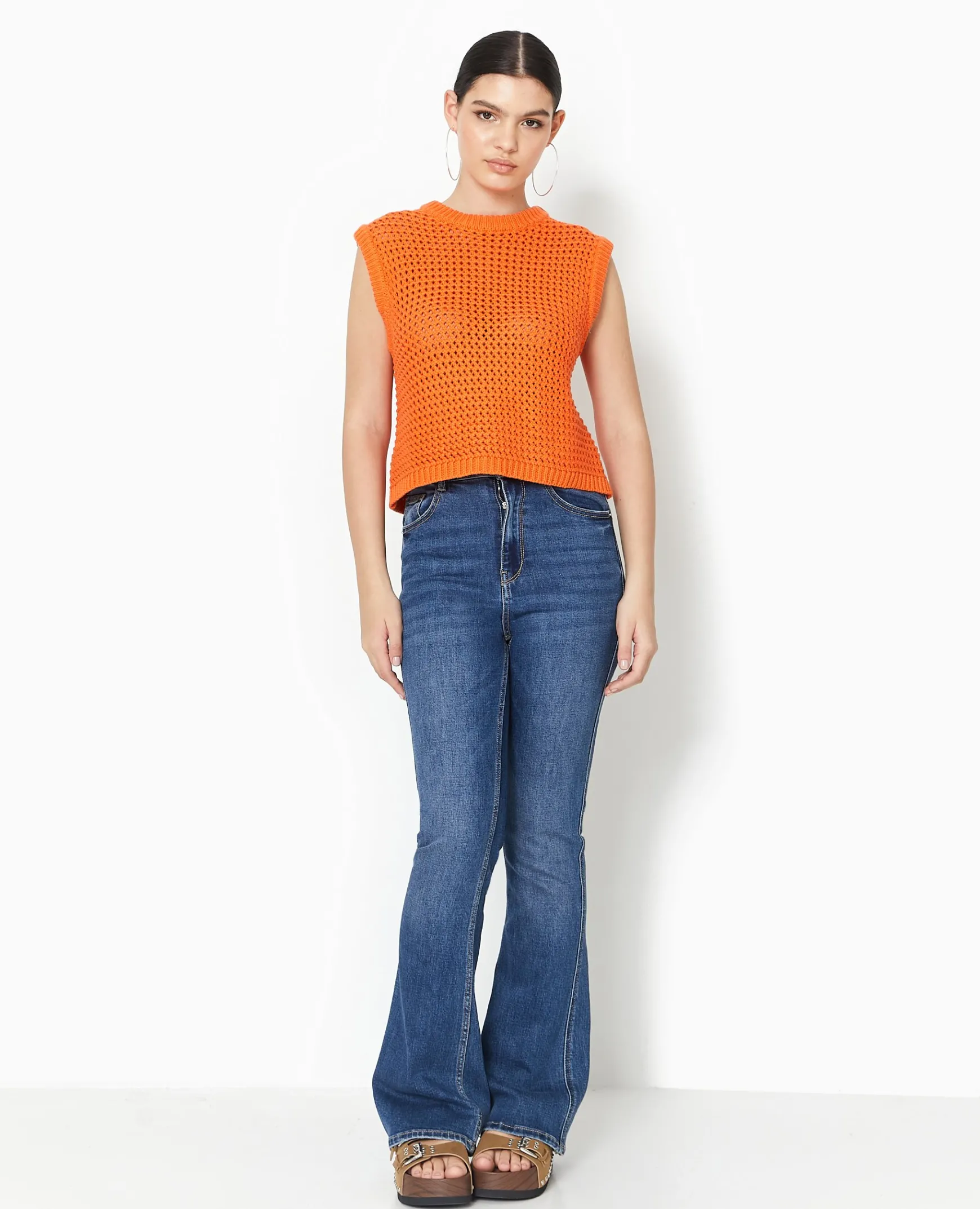 Pimkie Ensembles|Pull Et Gilet^Pull Sans Manches En Maille Ajourée -