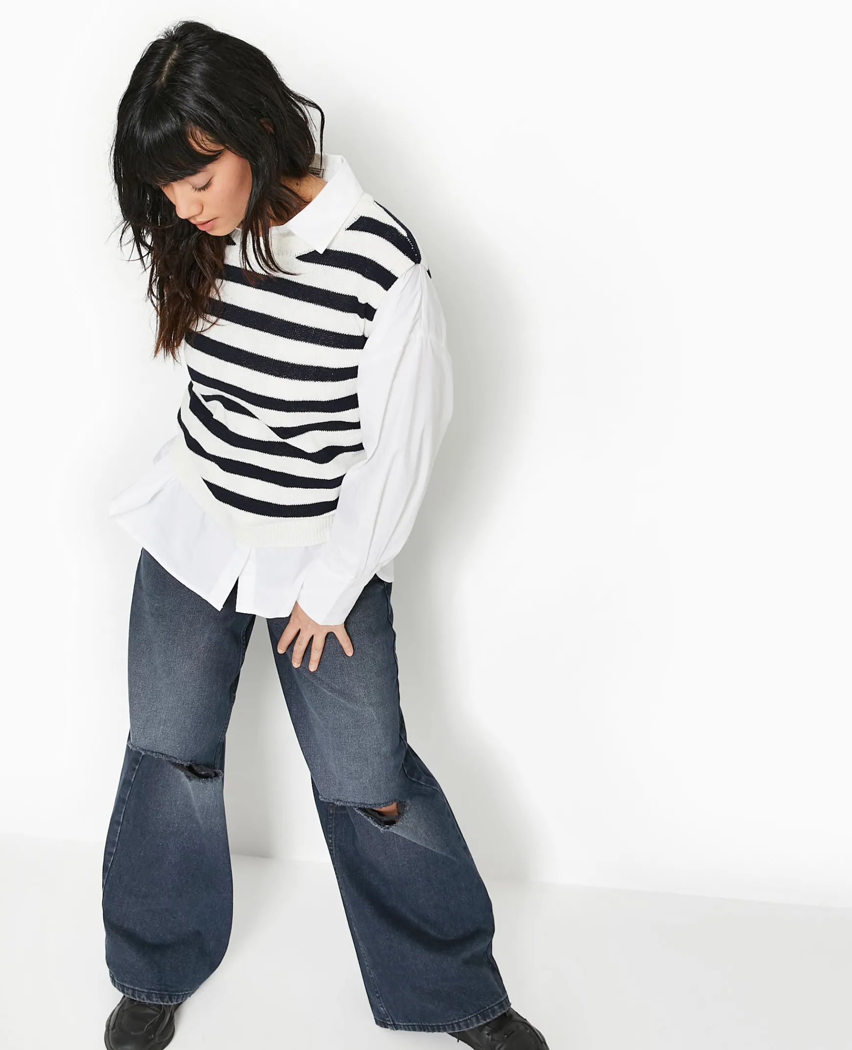 Pimkie Pull Et Gilet^Pull Sans Manches Rayé -