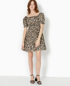 Pimkie Toute La Collection|Robe^Robe Babydoll Encolure Bardot Motif Léopard -